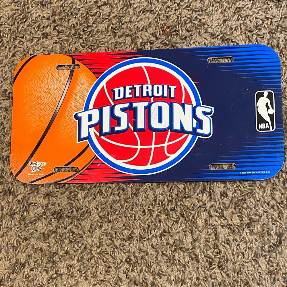 NBA Detroit Pistons Basketball License Plate